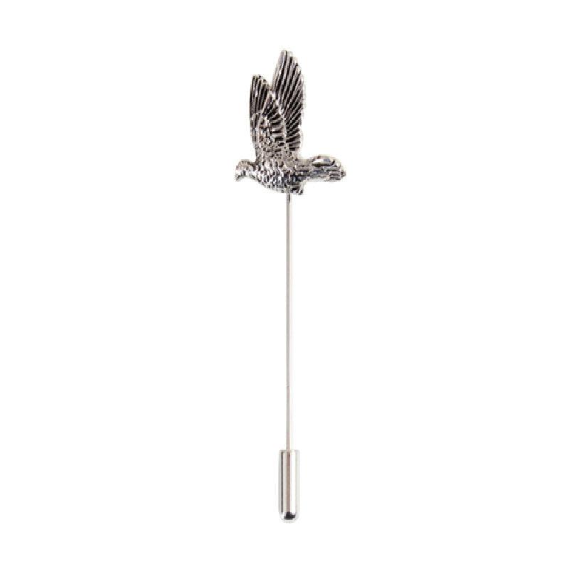 Dalaco Rhodium Plated Game Bird Lapel Pin - Theodore Designs