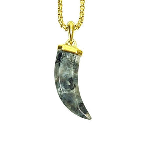 Theodore Stainless Steel and Gold Labradorite Pendant - Theodore Designs