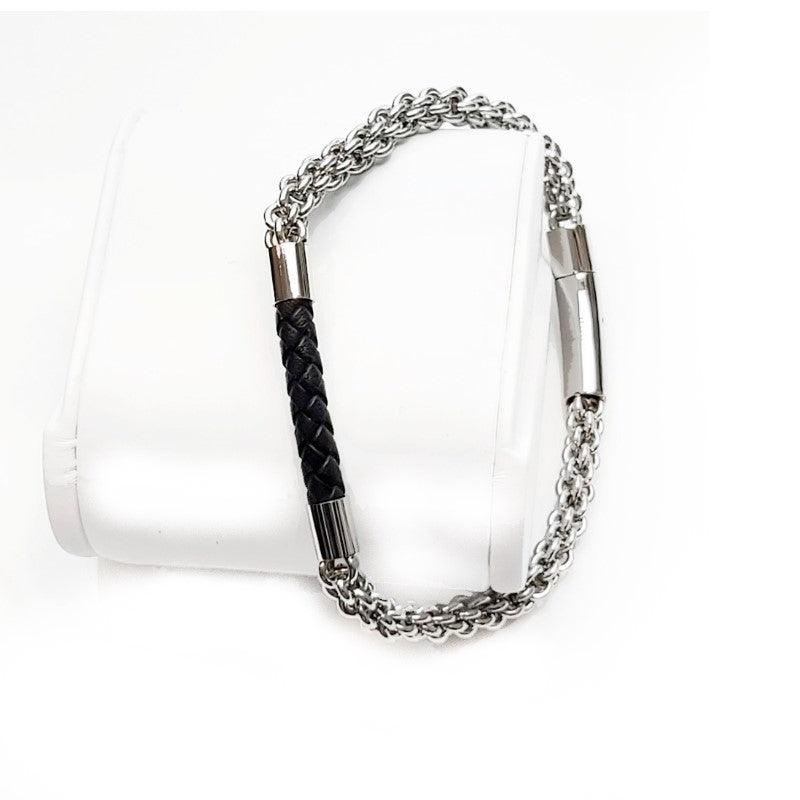 Theodore Stainless Steel Handmade Braided Wrap Leather Bracelet - Theodore Designs