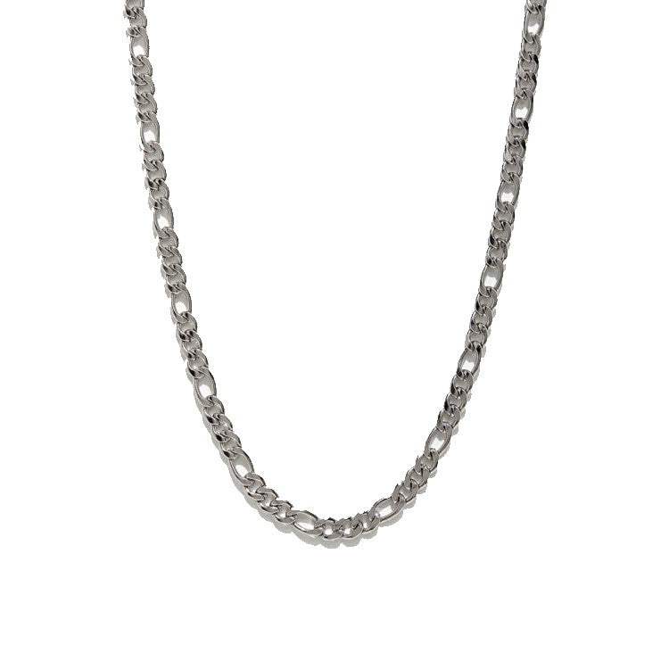 Stainless Steel Flat Figaro Link ChainDelicate jewellery will always have its place, but for a maximalist alternative, try High Grade Steel Figaro Chain flat satin finish top polished sides. Layer up theChainsT.M.JTheodore Men's JewelryStainless Steel Flat Figaro Link Chain