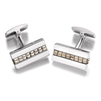 Hoxton London Sterling Silver Gold Marcasite Cufflinks