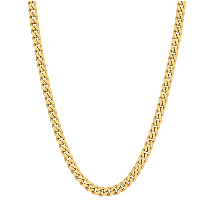 Theodore Stainless Gold Plated 7MM Cuban Link Varius Sizes Chains