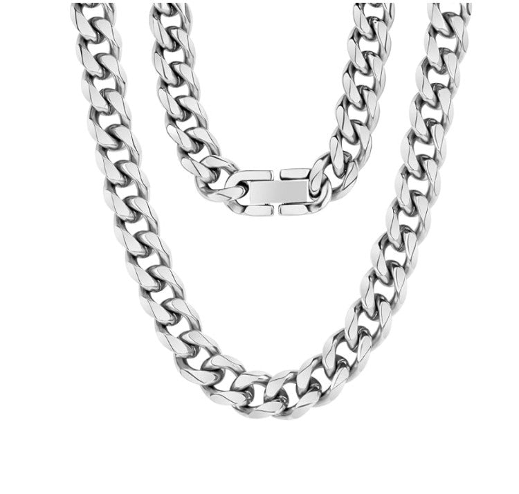 Theodore Stainless Steel 9mm 50cm Miami Cuban Link Chain Necklace