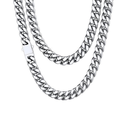 Theodore Stainless Steel 12MM Cuban Curb Link Chain Necklace