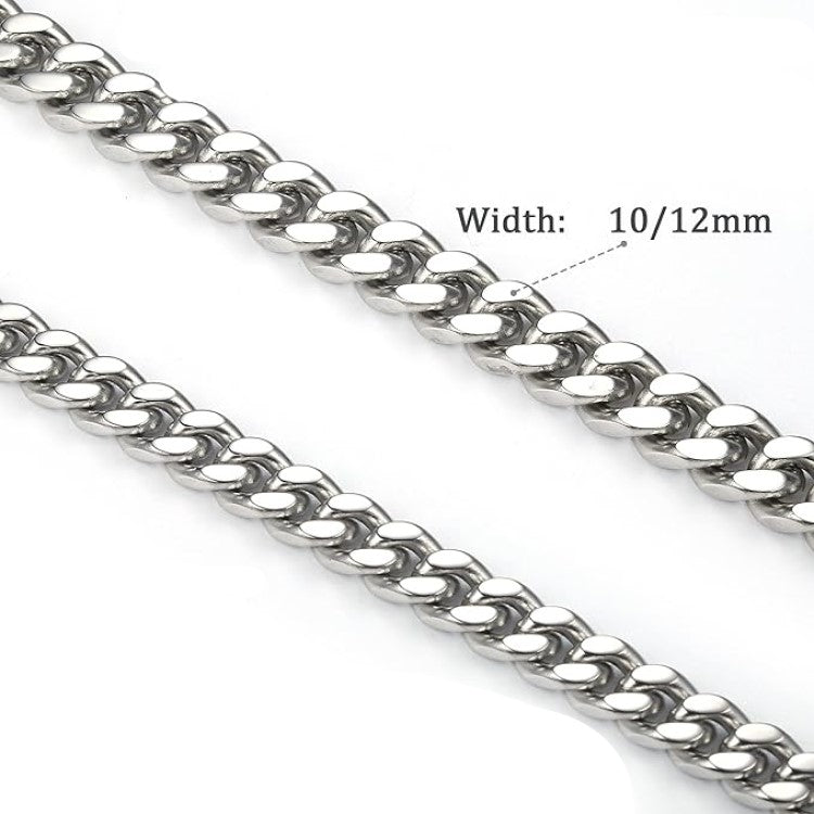 Theodore Stainless Steel 12MM Cuban Curb Link Chain Necklace