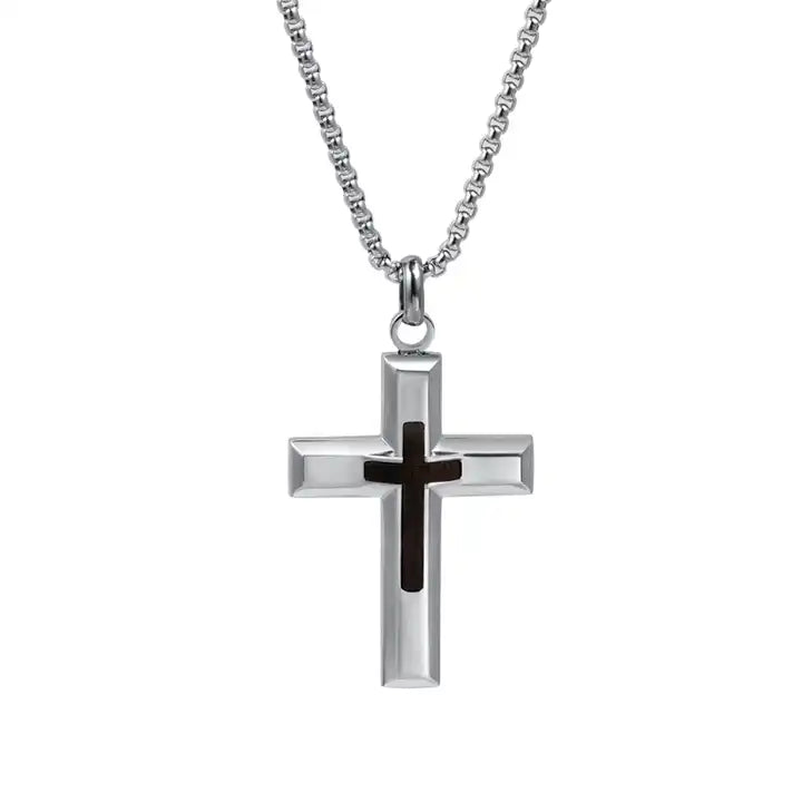 Theodore Stainless Steel Cross Pendant Necklace