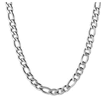 Theodore  POLISHED STAINLESS STEEL FIGARO NECK CHAIN