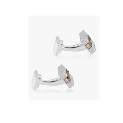 Hoxton London Sterling Silver Gold Marcasite Cufflinks