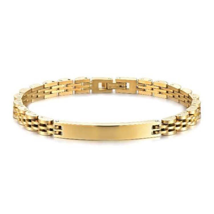 Stainless Steel Luxury Brick Handmade Men's ID  Bracelets