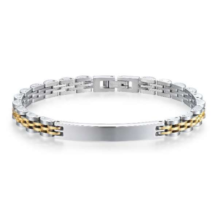 Stainless Steel Luxury Brick Handmade Men's ID  Bracelets