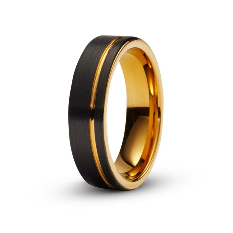 The Gentlemen Black and Rose Gold Tungsten Carbide Ring – 6mm