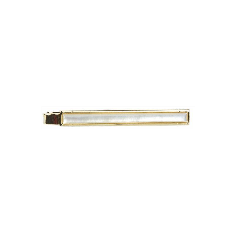 Dalaco Full Mother of Pearl Gold Plated Tie Slide - Theodore Designs