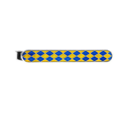 Dalaco Yellow and Blue Enamel Diamond Design Tie Bars - Theodore Designs