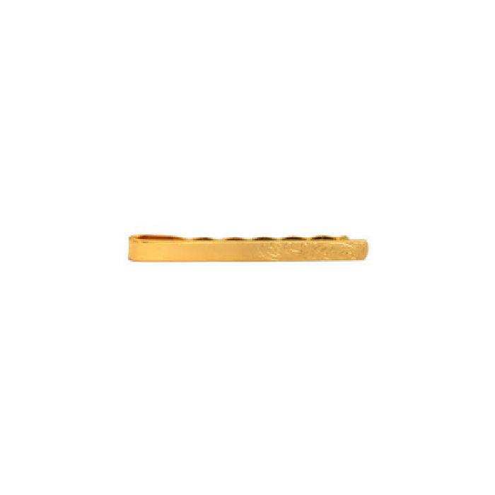 Dalaco Engraved End Design Gold Plated Tie Slide - Theodore Designs