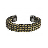 Cudworth Black and Gold Woven Steel Cuff Bracelet
