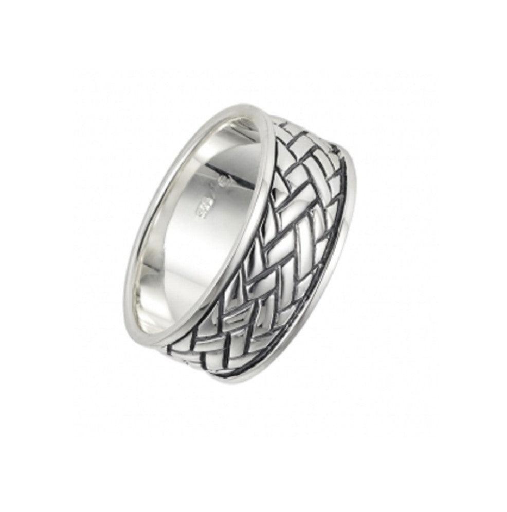 Cudworth Sterling Silver Ring with Celtic Centre Pattern - Theodore Designs
