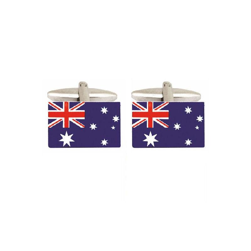 Dalaco Australian Flag Rhodium Plated Cufflinks - Theodore Designs