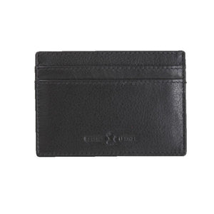David Aster Amos Black RFID Lined Leather Credit Card Holder - Theodore Designs