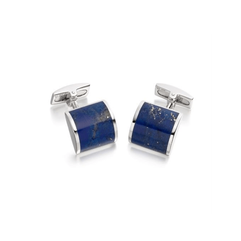 Hoxton London Men's Sterling Silver and Lapis Lazuli Square Cufflinks - Theodore Designs