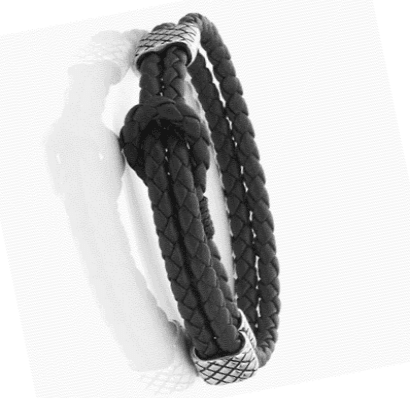 Theodore Stainless Steel Clasp Double Braided Leather Bracelet - Theodore Designs