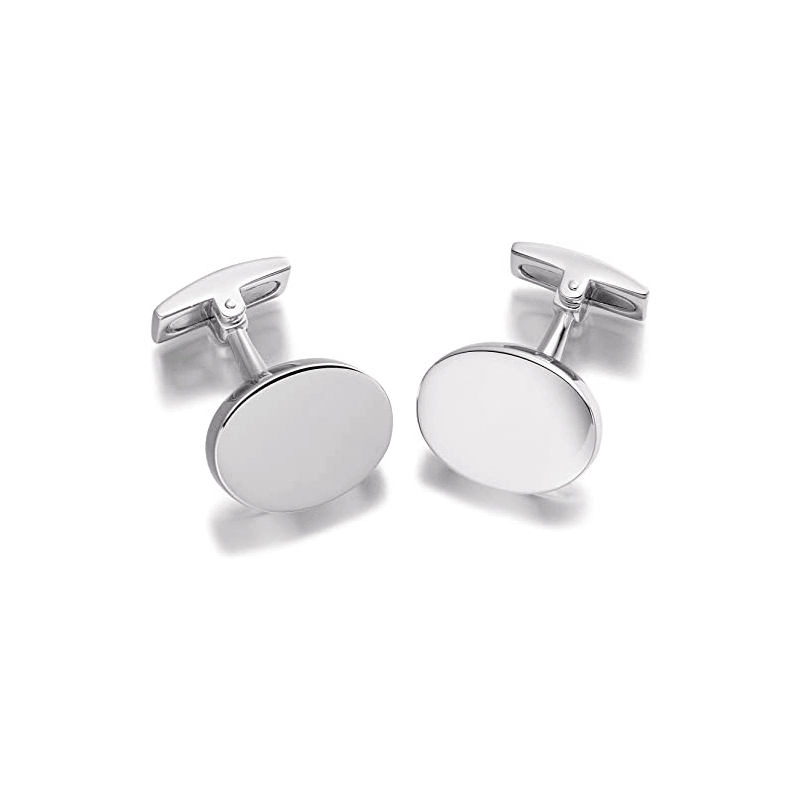 Hoxton London Men's Sterling Silver Oval Cufflinks - Theodore Designs