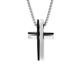 Theodore Stainless Steel Double Cross Pendant Necklace