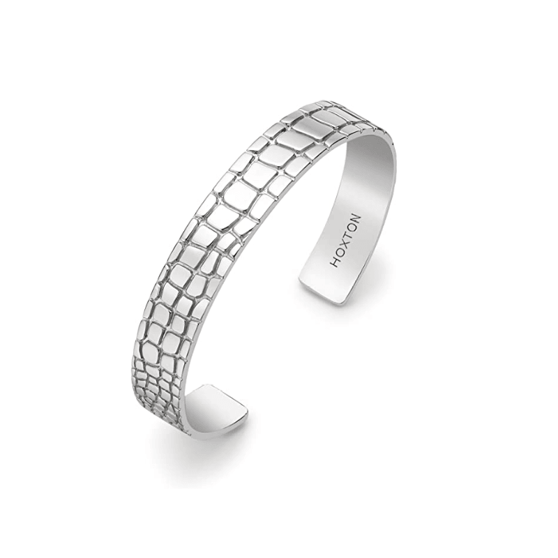 Hoxton London Sterling Silver "Wild Style"  Crocodile Patterned Bangle - Theodore Designs