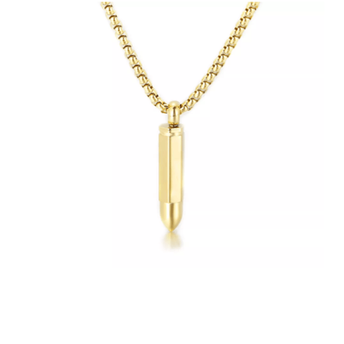 Stainless Steel  Bullet Pendant Necklace - Theodore Designs