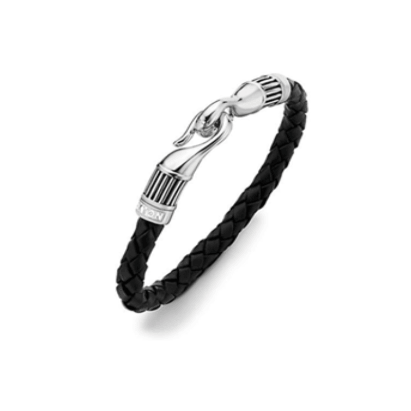 Hoxton London's black plaited leather bracelet - Theodore Designs