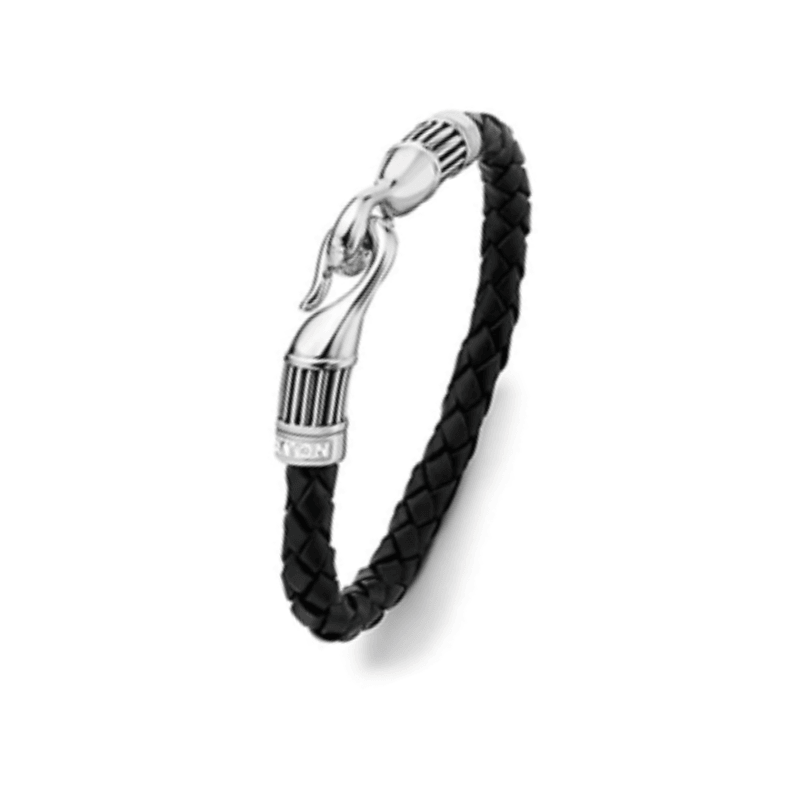 Hoxton London's black plaited leather bracelet - Theodore Designs