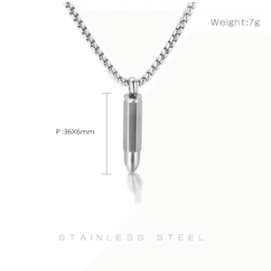 Stainless Steel  Bullet Pendant Necklace - Theodore Designs