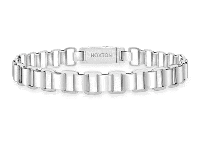 Hoxton London Men's Sterling Silver Brick Open Square Link Bracelet - Theodore Designs