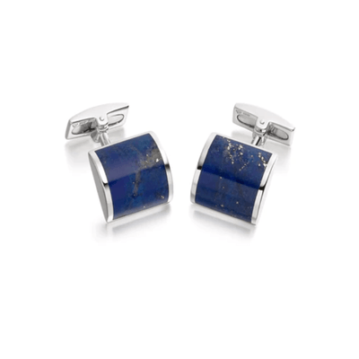 Hoxton London Men's Sterling Silver and Lapis Lazuli Square Cufflinks - Theodore Designs