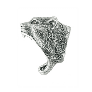 Theodore Sterling Silver Animal Collection Tiger Marcasite Ring - Theodore Designs