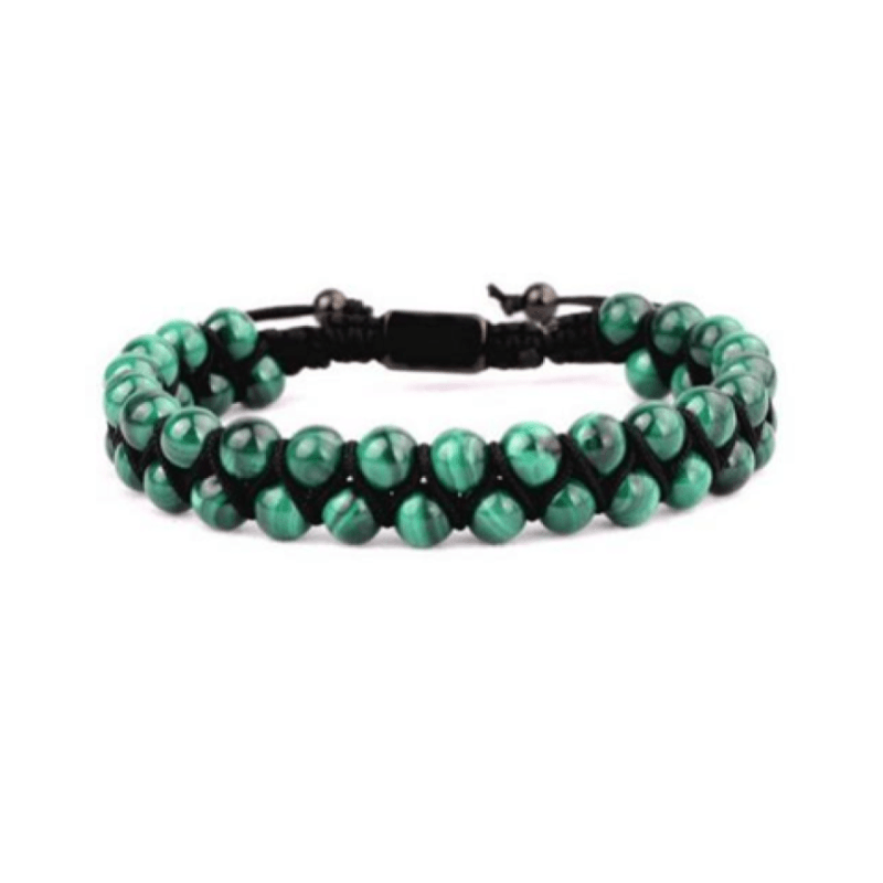 Theodore 6mm Natural Malachite Double Beaded Bracelet - Theodore Designs