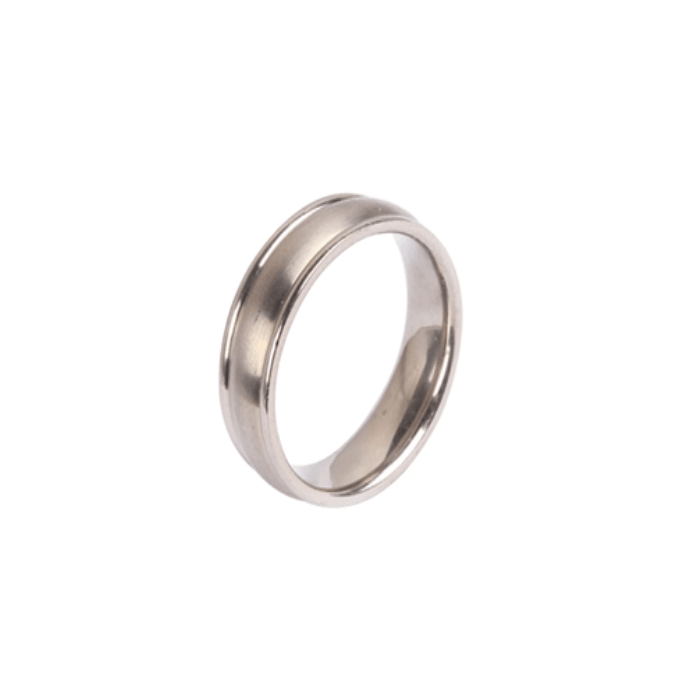 Theodore Titanium 6mm polish flat edge ring - Theodore Designs