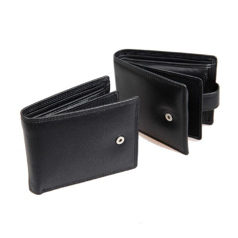 David Aster Black Leather Wallet - Theodore Designs
