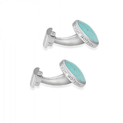 Hoxton Sterling Silver Turquoise Cufflinks - Theodore Designs