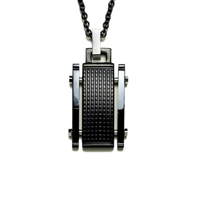 Stainless Steel Ion Plated Pendant on Black Link Chain - Theodore Designs
