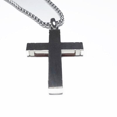 Stainless Steel Rosewood Cross Pendant with Chains - Theodore Designs