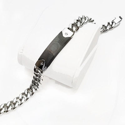 Theodore Black Carbon Fiber and  Stainless Steel Curb Link Bracelet - Theodore Designs