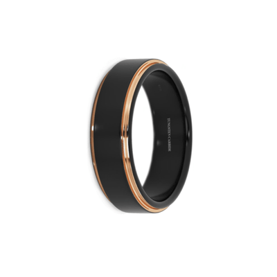 Theodore Black Tungsten Carbide & Rose Gold Ring - Theodore Designs