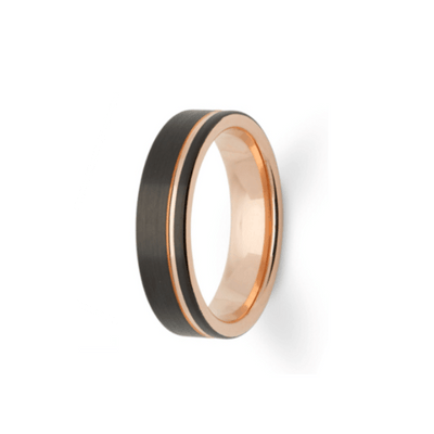 Theodore Black Tungsten Carbide & Rose Gold Ring - Theodore Designs