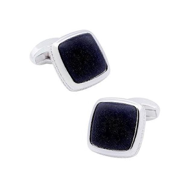 Theodore Blue Gold Sand Stone Cufflinks - Theodore Designs