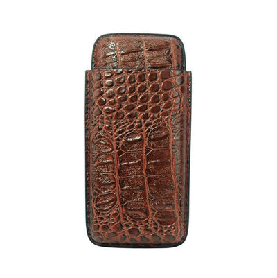 Theodore Brown Leather Travel 3 Finger Cigar Case and Cutter - Theodore Designs