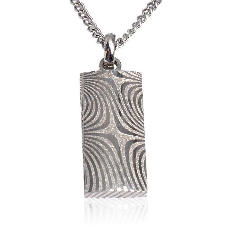 Theodore Damascus Stainless Steel Dog Tag Pendant - Theodore Designs