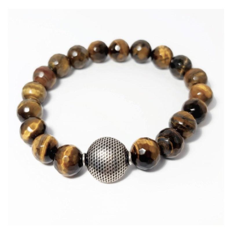 Theodore Faceted Tiger Eye and Silver Bead Bracelet - Theodore Designs