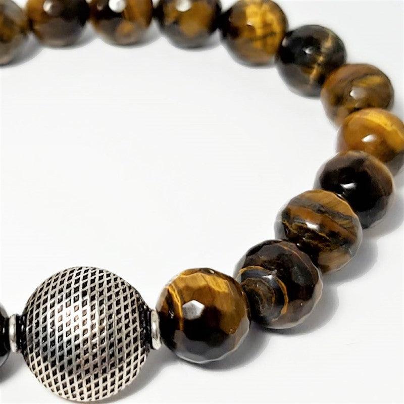 Theodore Faceted Tiger Eye and Silver Bead Bracelet - Theodore Designs