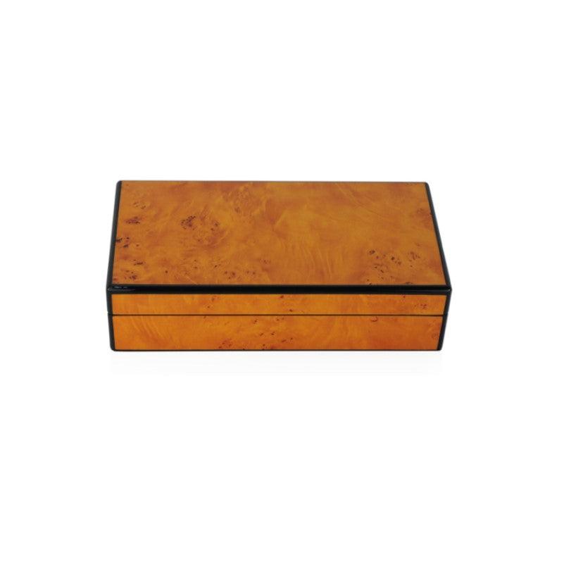 Theodore High Gloss Burl Wooden Cufflinks Box for 8 Pairs Storage - Theodore Designs