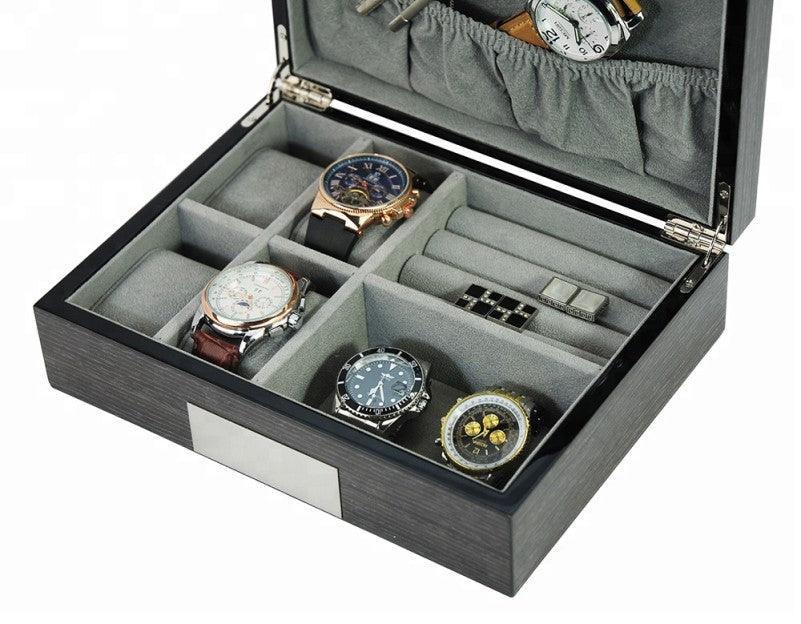 Theodore Gingko High Gloss Multi Function Watch Cufflink Jewellery Organizer Box - Theodore Designs